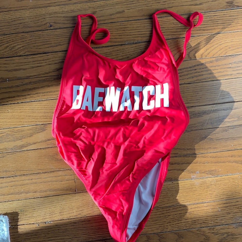 Red baewatch one piece size XS